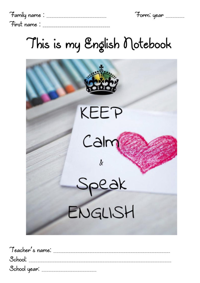 Page De Garde Cahier English Copybook Frontpages / Pages de garde pour vos cahiers d’anglais – Collège Jean